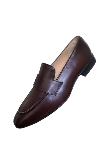 Men's Coffee Brown Penny Loafers | Premium Formal Slip-On Business Shoes with Anti-Slip Grip & Cushioned Insole