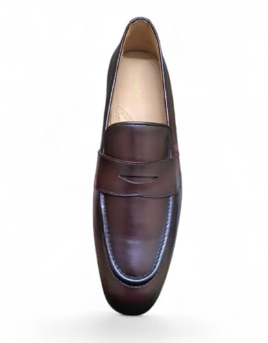 Men's Coffee Brown Penny Loafers | Premium Formal Slip-On Business Shoes with Anti-Slip Grip & Cushioned Insole