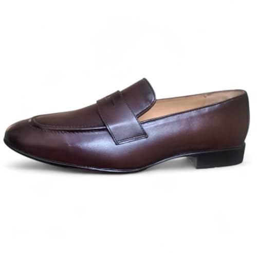 Men's Coffee Brown Penny Loafers | Premium Formal Slip-On Business Shoes with Anti-Slip Grip & Cushioned Insole