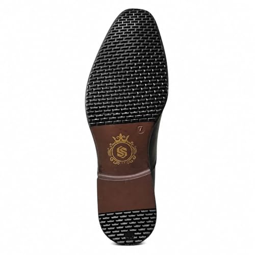 Men's Premium Black Cap-Toe Oxford Formal Shoes | Luxury Lace-Up Dress Shoes for Office, Business Meetings, Weddings and Corporate Events | Lightweight, Cushioned & Anti-Slip TPR Sole