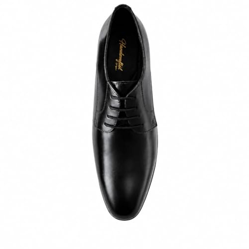 Men's Premium Black Leather Derby Formal Shoes | Elegant Lace-Up Dress Shoes for Business, Office, and Weddings