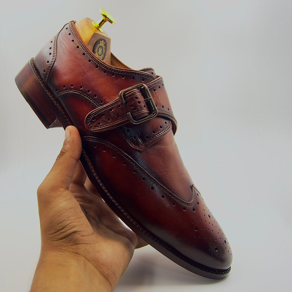Handcrafted Single Monk leather Shoe