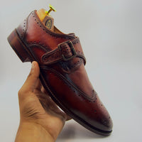 Handcrafted Single Monk leather Shoe